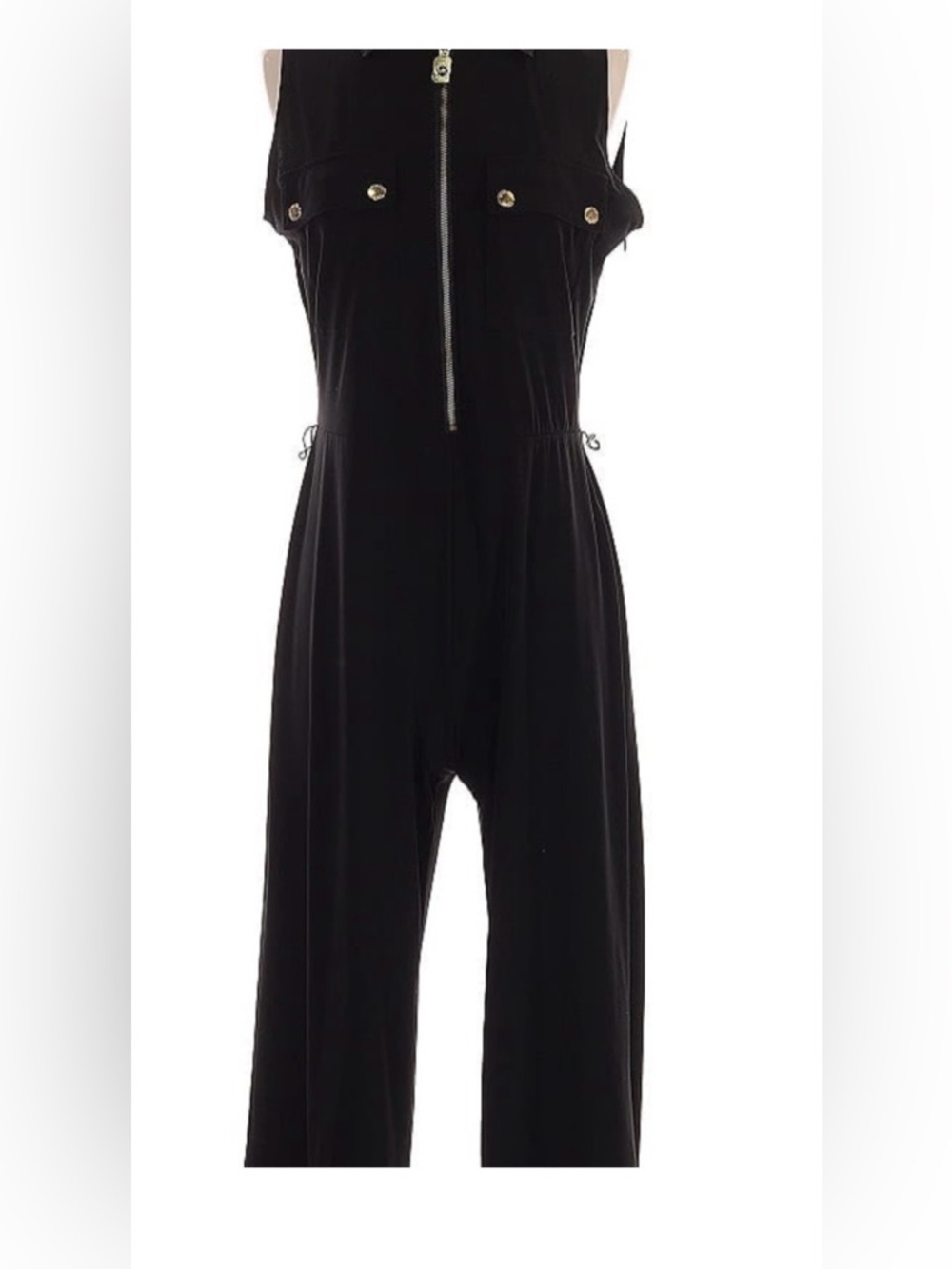Michael Kors Black Gold Trim Jumpsuit SZ Medium - Zipper in the front 👌✅